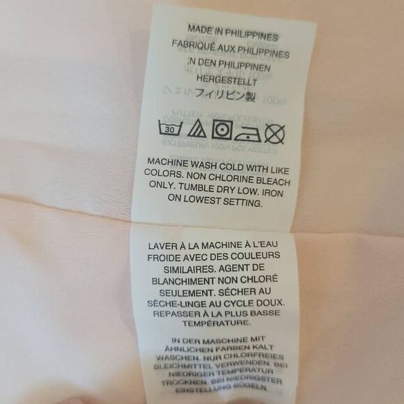 J. Crew Wrap Dress Crepe Cream Pink Tie Waist Long Sleeves Size 10T - Picture 10 of 13